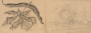 Kastanienblatt mit Schote Landschaft mit Zypressen von Vincent van Gogh